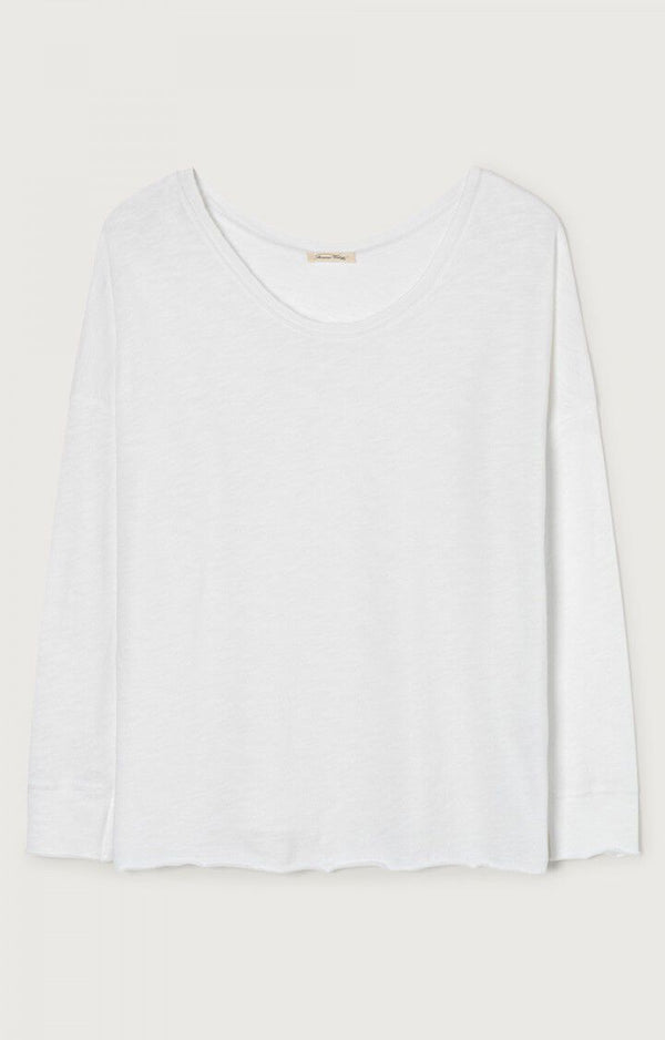 American Vintage Sonoma Long Sleeve Round Neck T-shirt - White