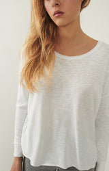 American Vintage Sonoma Long Sleeve Round Neck T-shirt - White
